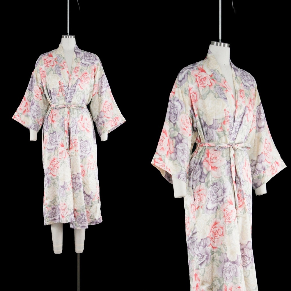 Christian Dior Robe Floral Rose Print Lingerie